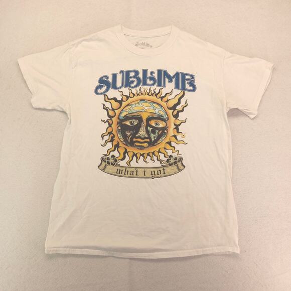 Sublime Band Short Sleeve Crew Neck Graphic T Shirt Mens Size Large L White - Picture 2 of 9